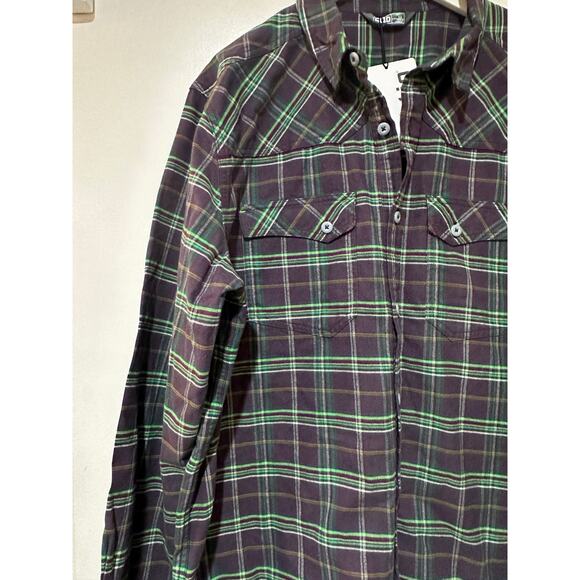 Stio Men's Junction Midweight Flannel Shirt Deep Purple Plaid Size XXL NWT Warm - Picture 4 of 15
